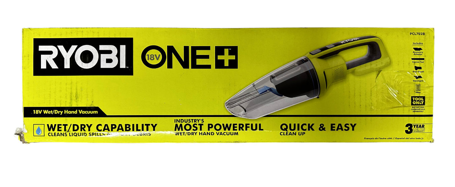 RYOBI PCL702B 18V  Cordless Wet/Dry Hand Vacuum (Tool Only) MISSING ATTACHMENTS