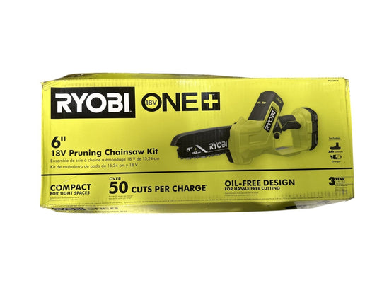 Ryobi PCLCW01K  One+ 18V 6" Cordless Compact Pruning Mini Chainsaw Kit -USED-