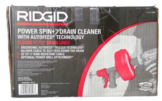Ridgid Power Spin+Drain Cleaner With Autofeed Technology