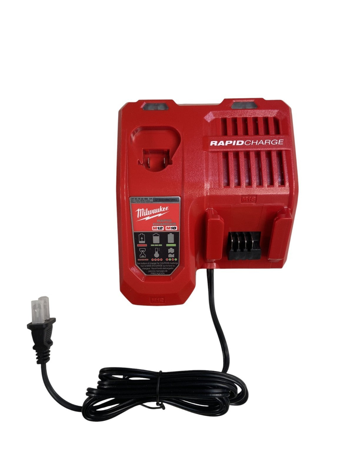 Milwaukee RAPID Charger 48-59-1808 M18 M12, 18 Volt 12 Volt, OEM 18V