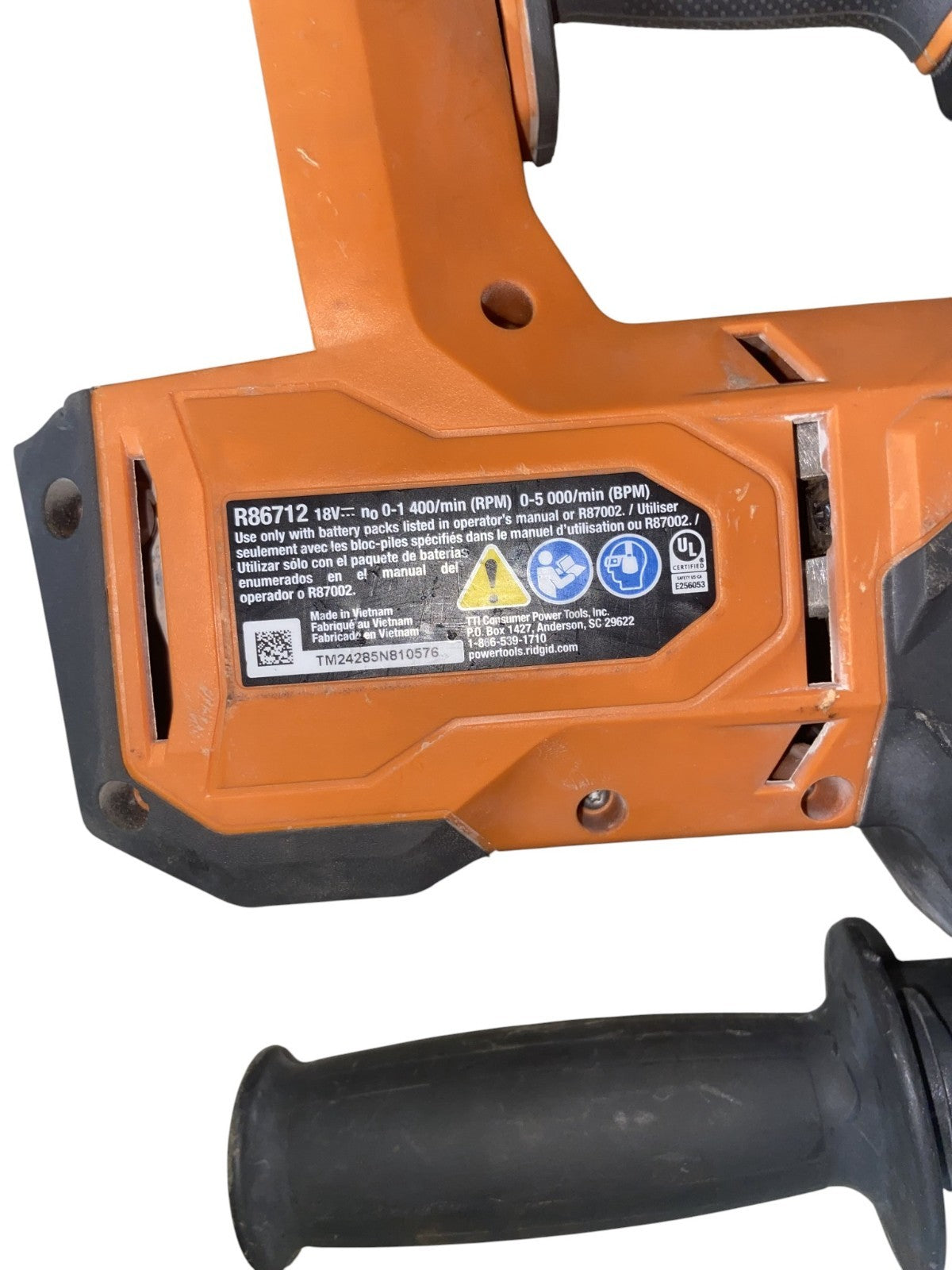 RIDGID R86712B 18V Brushless 1-inch SDS-Plus Rotary Hammer (Tool-Only) READ DESC