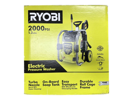 -FOR PARTS-RYOBI RY142022 2000 PSI 1.2 GPM Cold Water Electric Pressure Washer