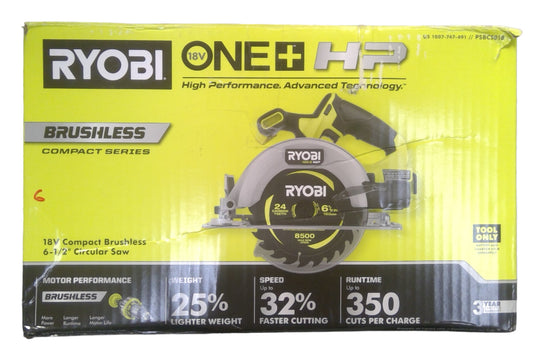 RYOBI PSBCS01B ONE+ HP 18V Brushless 6-1/2" Circular Saw (Tool Only) -USED-