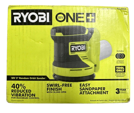 Ryobi PCL406 One+ 18V 5" Random Orbit Sander-Tool Only-NO SANDPAPER-